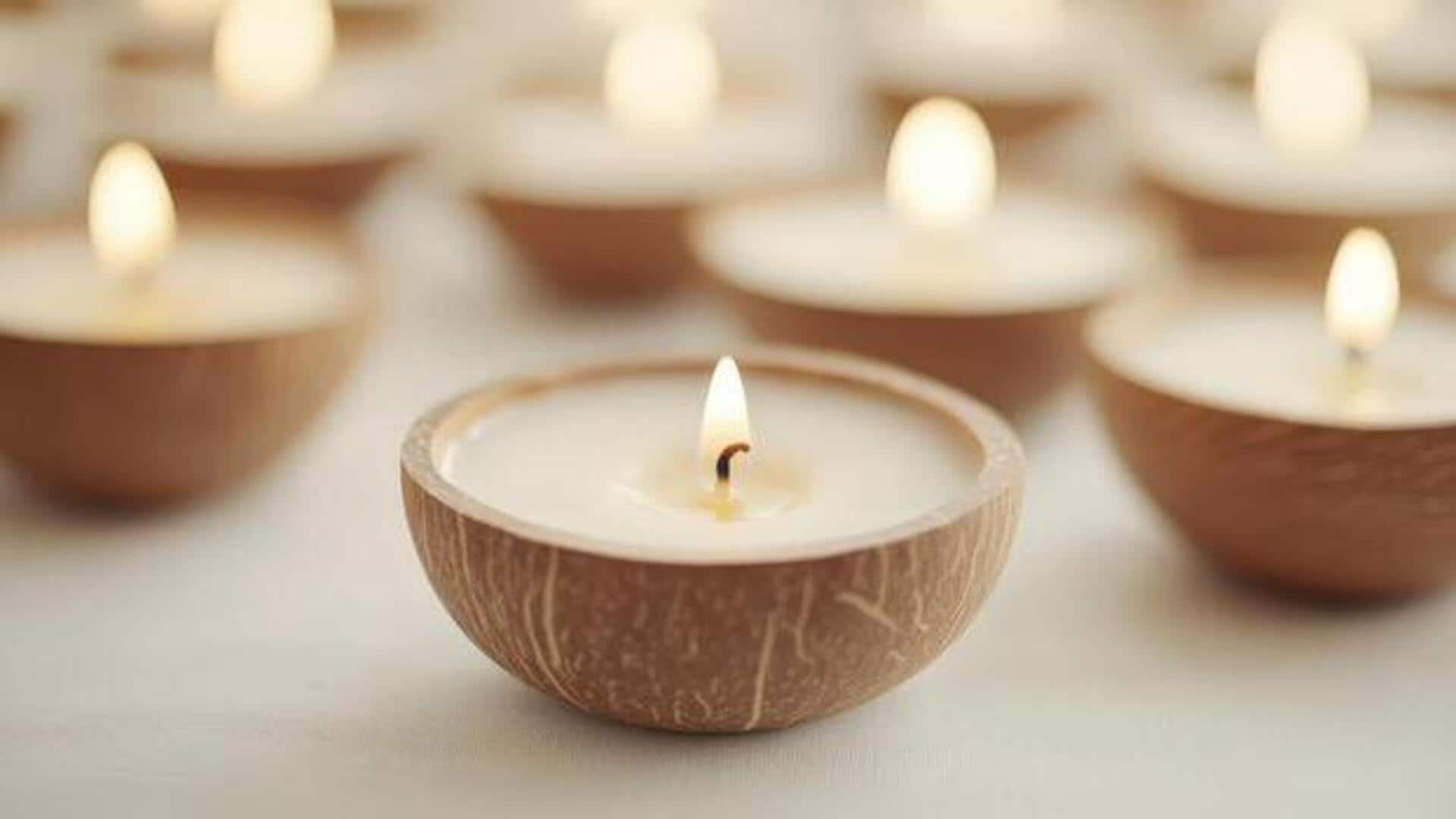How to make candle holders from coconut shells 