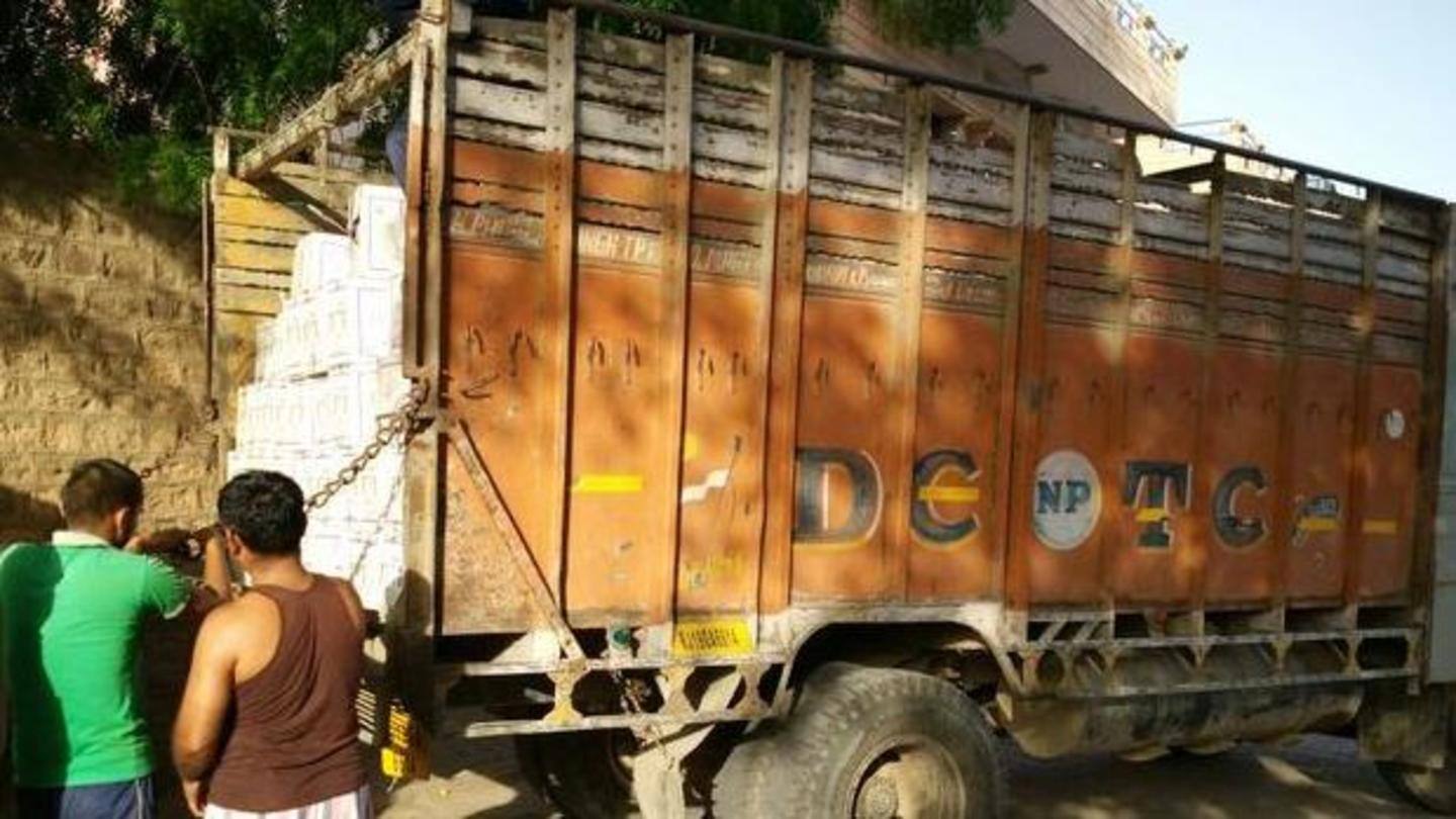 Truck carrying liquor was looted near Ghaziabad in May Truck carrying liquor was looted near Ghaziabad in May