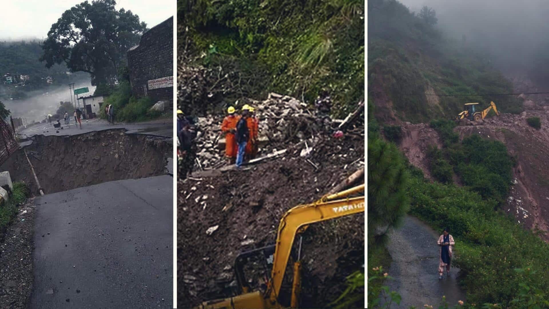 Himachal Pradesh: Hundreds stranded on damaged Kullu-Mandi Highway