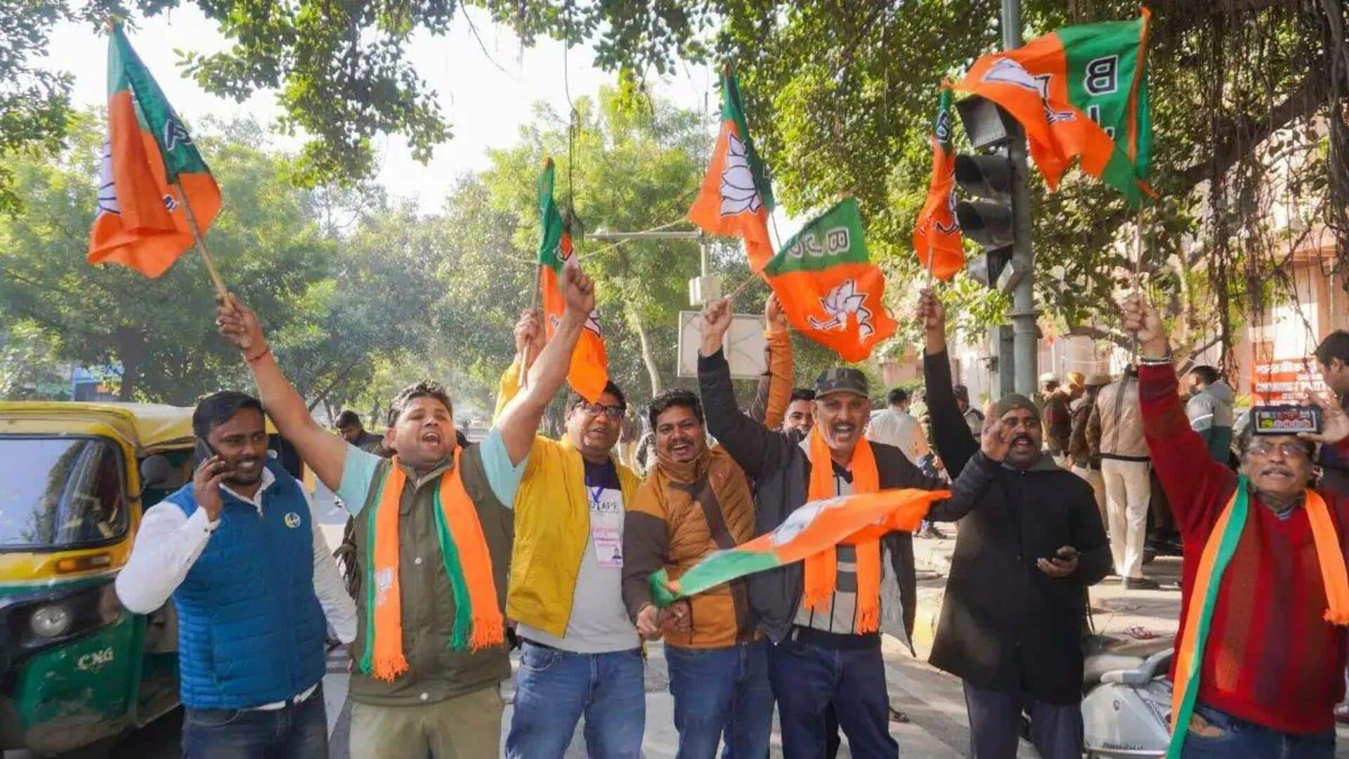 Celebrations at BJP headquarters as early trends show party leading  