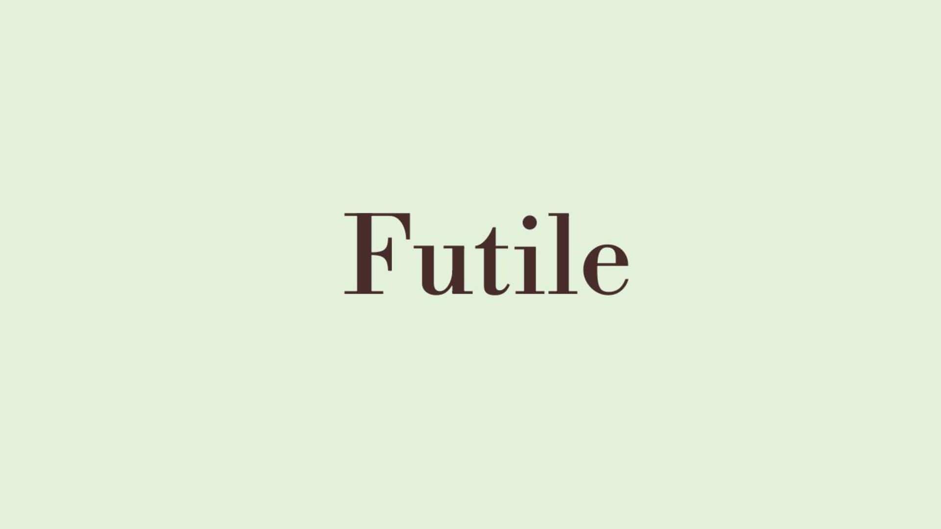 Word of the Day: Futile Word of the Day: Futile