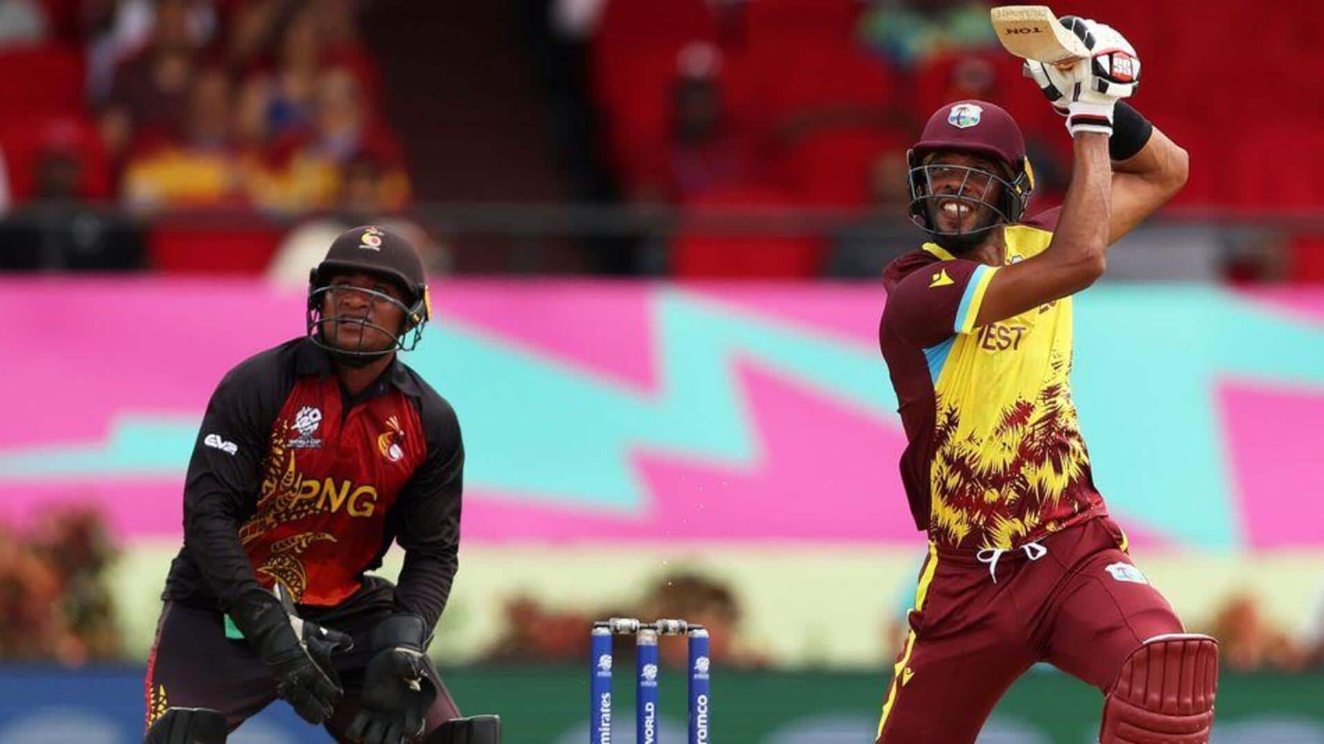 Roston Chase hammers his maiden T20 World Cup fifty: Stats