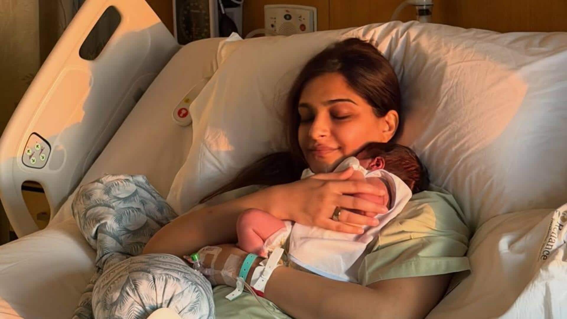 Sonam Kapoor shares 1st picture with newborn, thanks medical team