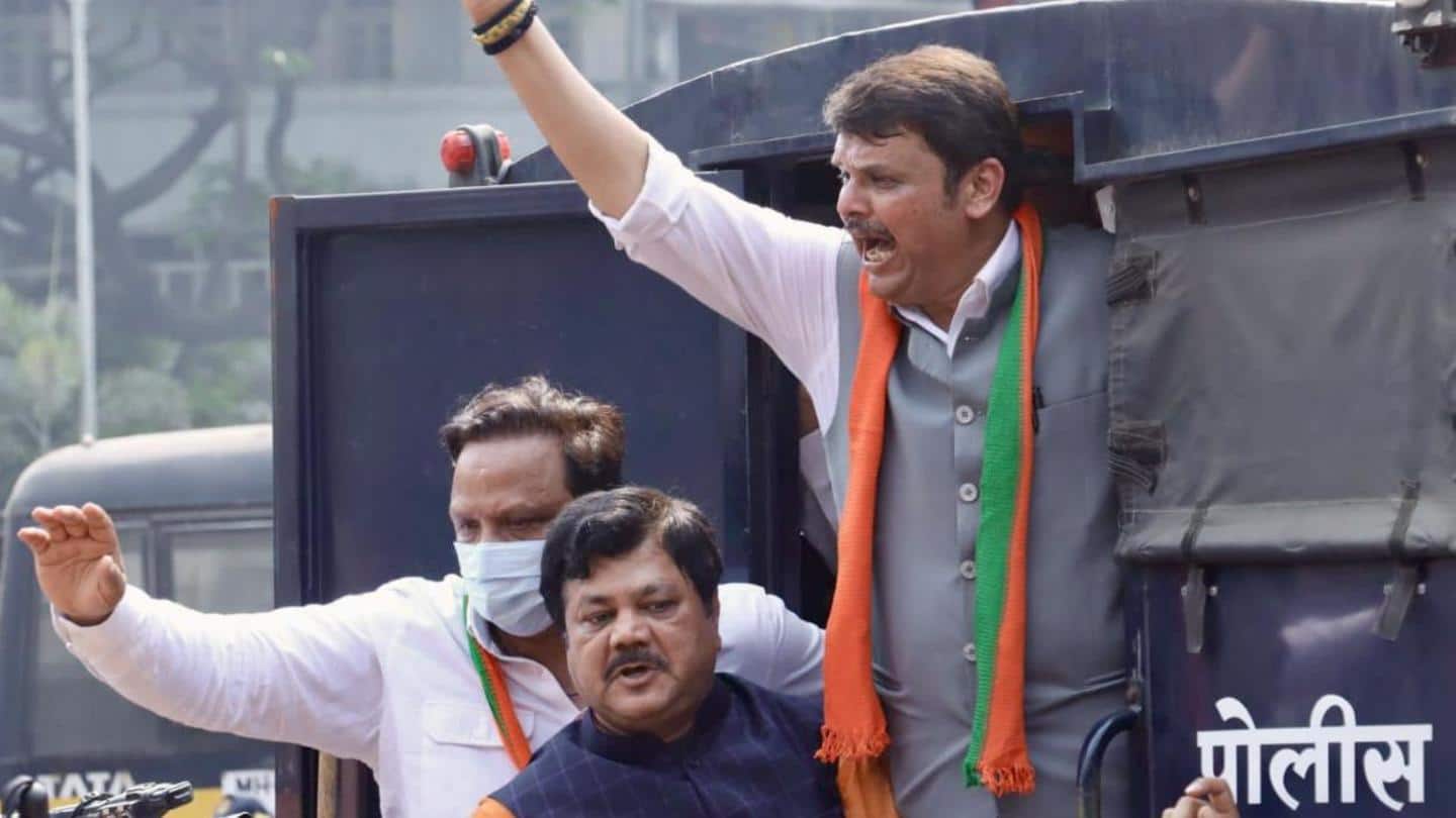 Mumbai: BJP's Devendra Fadnavis detained over protest against Nawab Malik