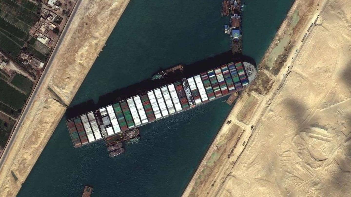 Ever Given: Cargo ship stuck in Suez Canal 'partially refloated'