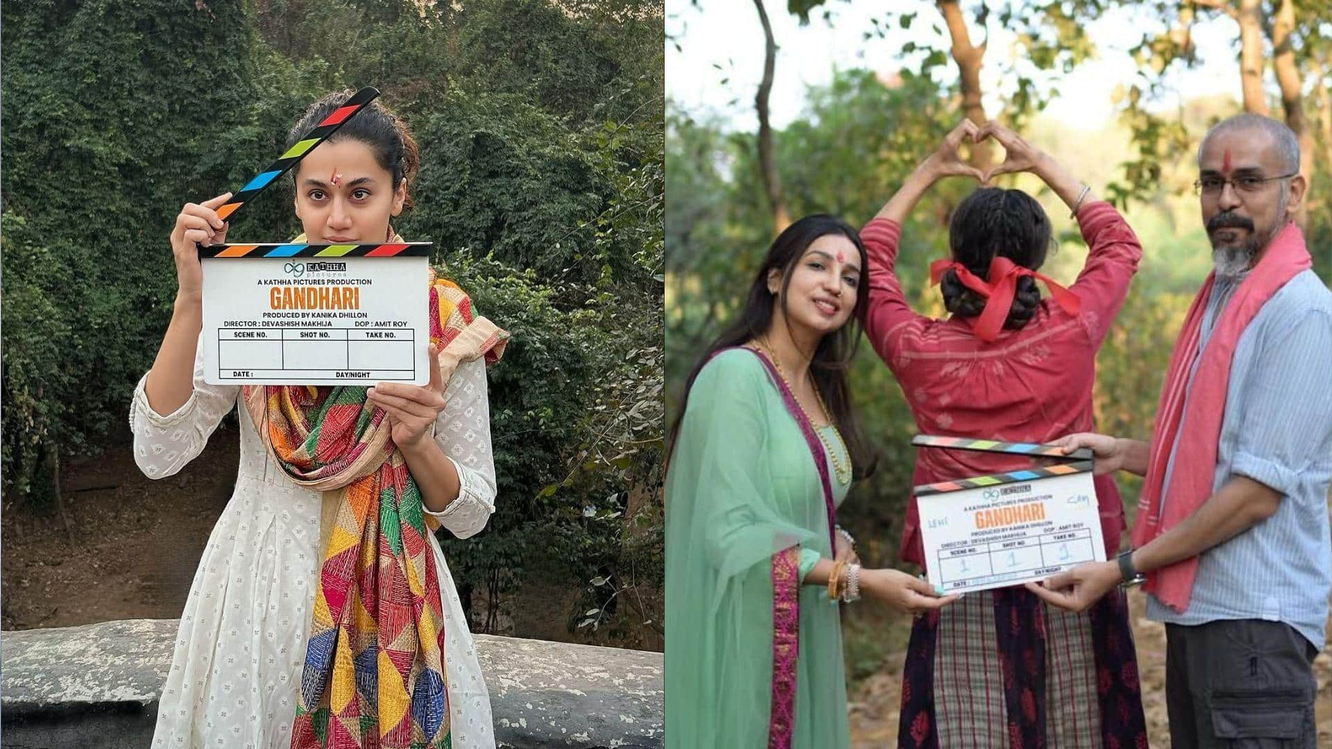 Taapsee Pannu's 'Gandhari' begins filming; actor shares BTS photos