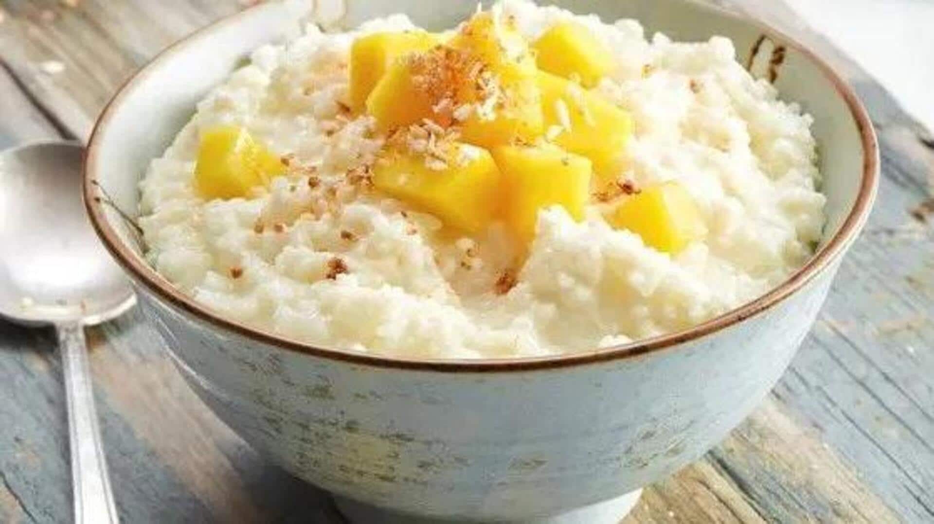 Elevate your rice pudding with a cardamom and mango twist Elevate your rice pudding with a cardamom and mango twist