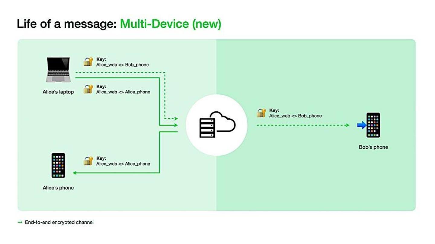All secondary devices can communicate with WhatsApp directly, function independently All secondary devices can communicate with WhatsApp directly, function independently