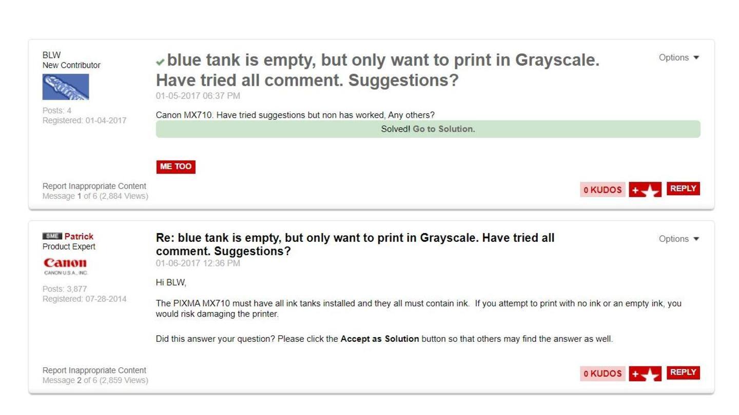 Customers forced to purchase ink, even if they don't print Customers forced to purchase ink, even if they don't print