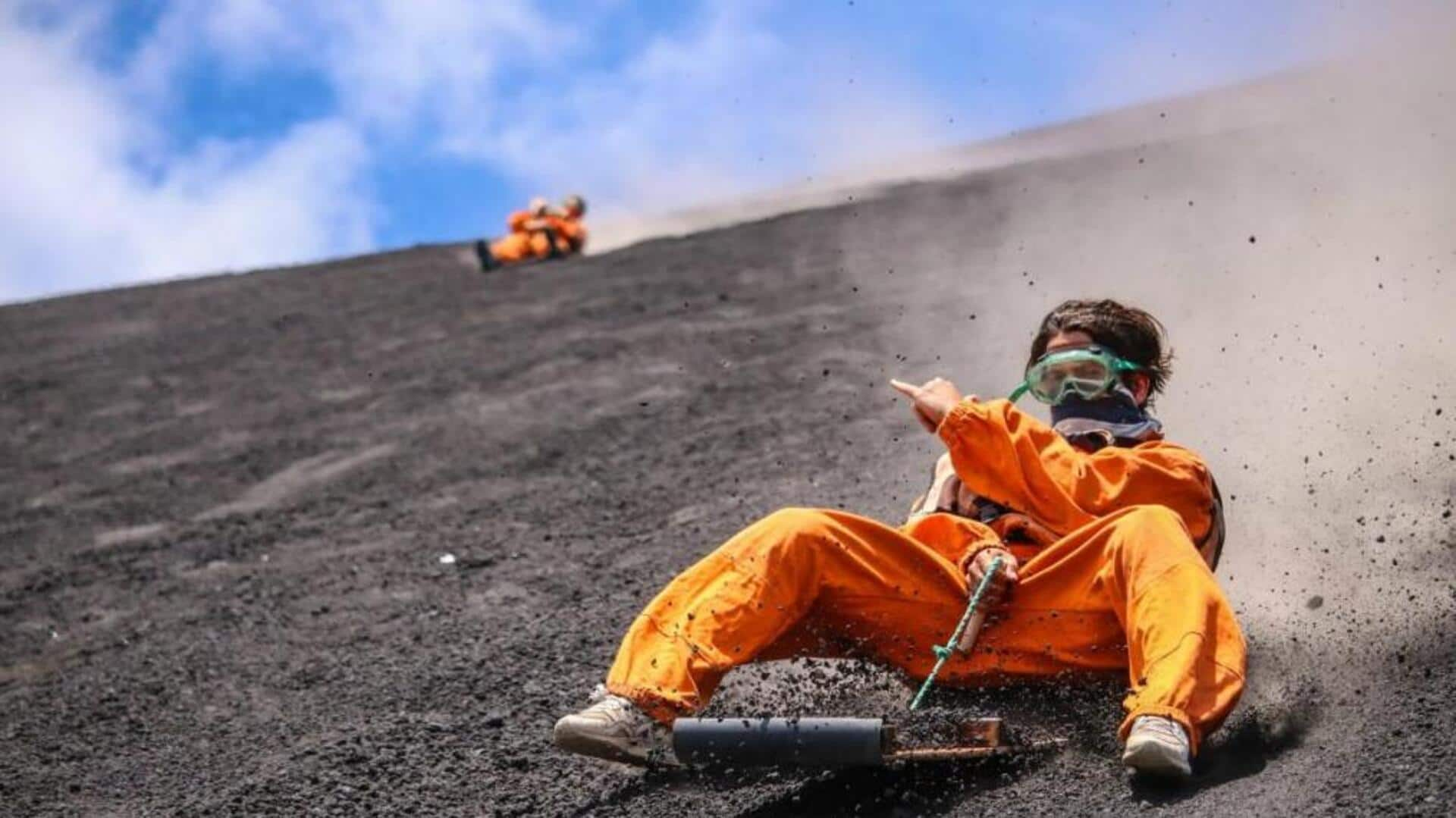 Thrilling volcano boarding adventure in Cerro Negro, Nicaragua