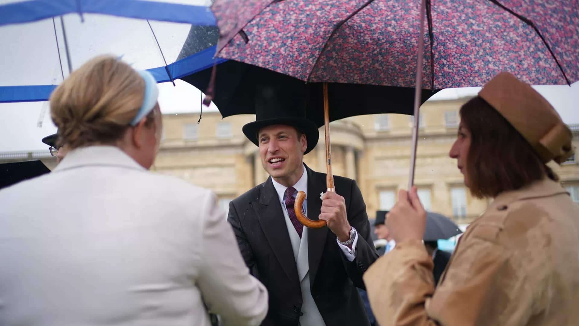 Royal cousins join Prince William at 'rainy' Buckingham Palace party