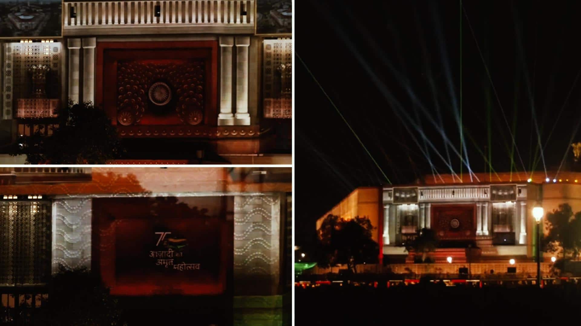 Watch: Light and laser show illuminates new Parliament building