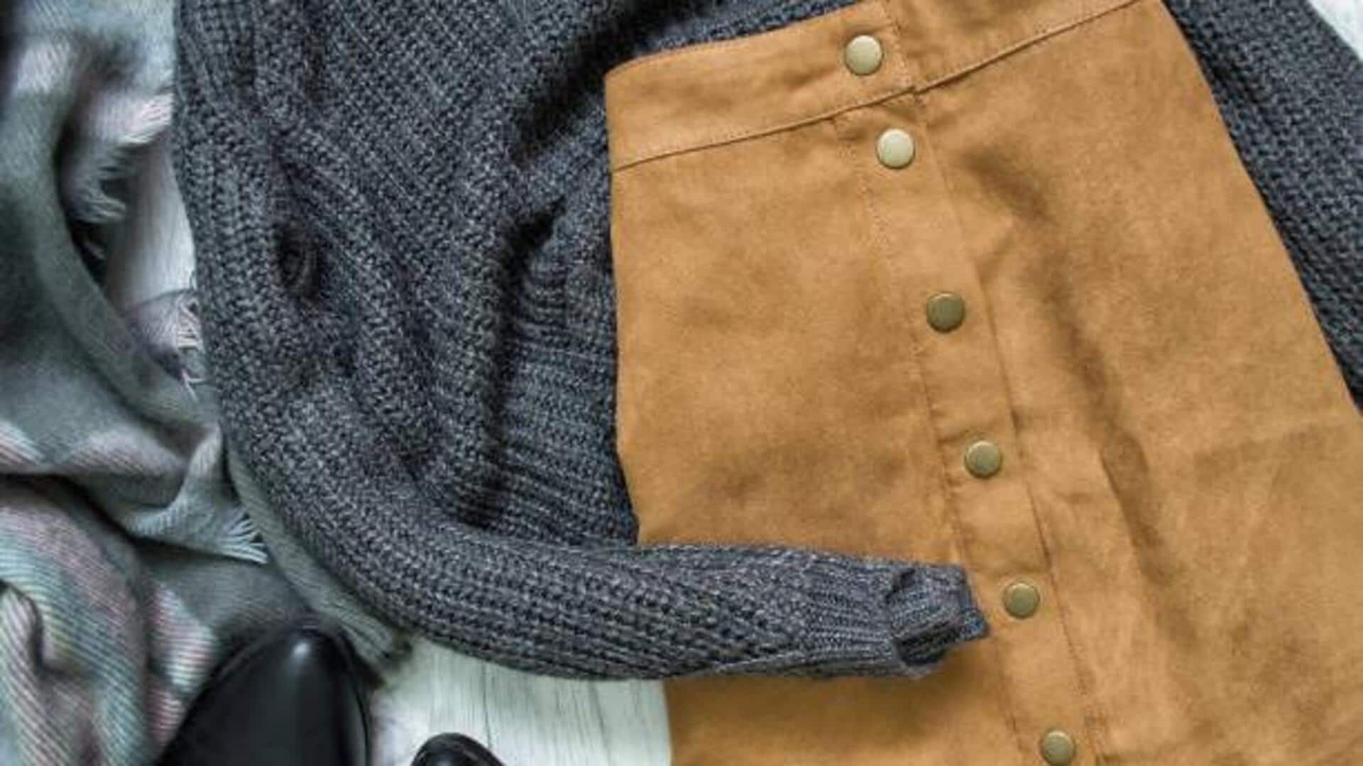 5 timeless winter looks with faux-suede skirts