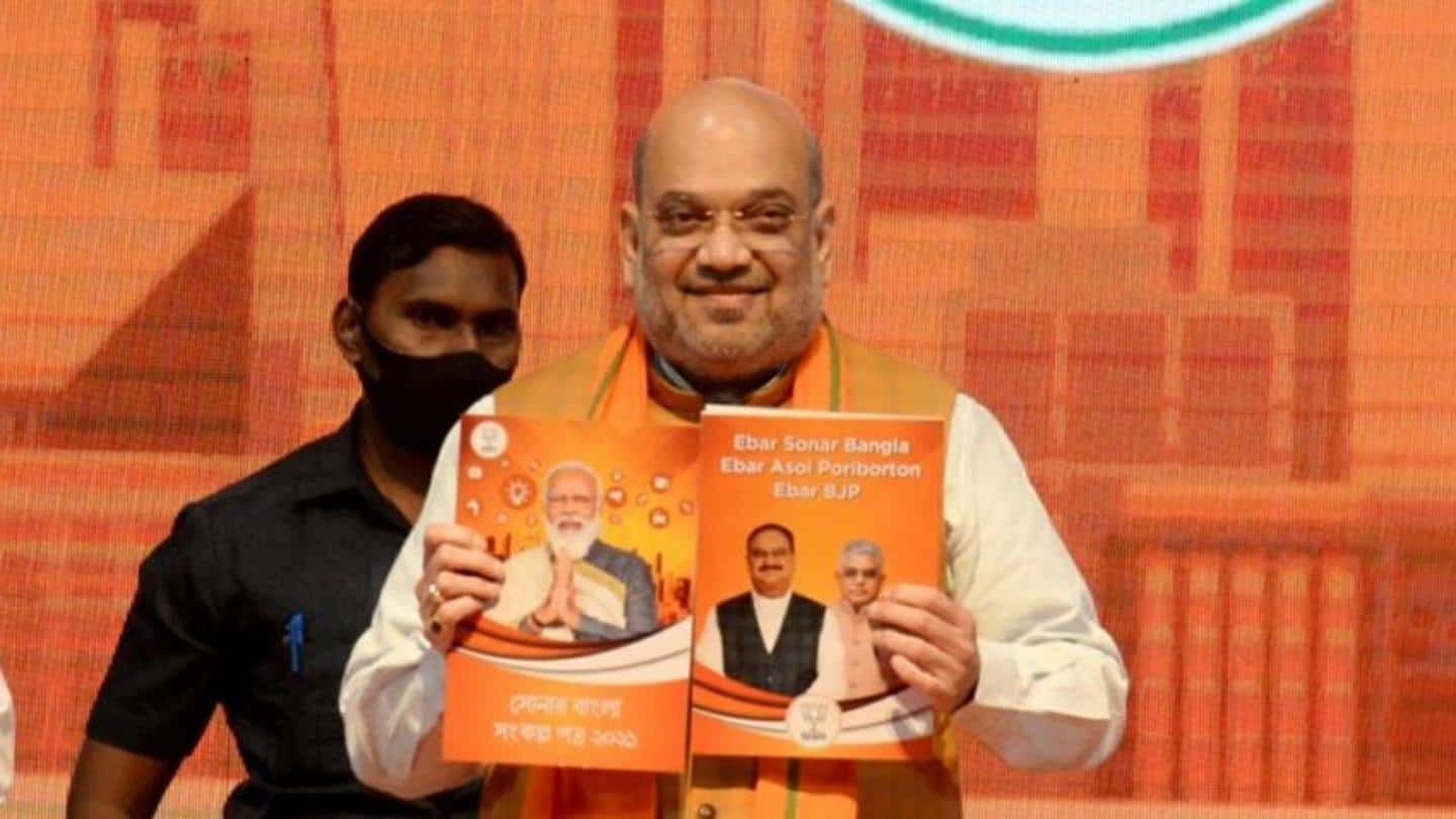 Amit Shah releases BJP's manifesto for West Bengal election