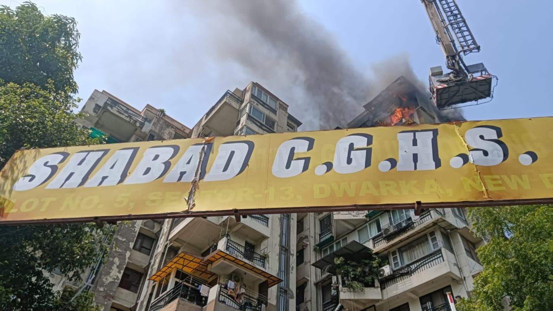 Fire erupts in Dwarka apartment; 2 kids, their father killed Fire erupts in Dwarka apartment; 2 kids, their father killed