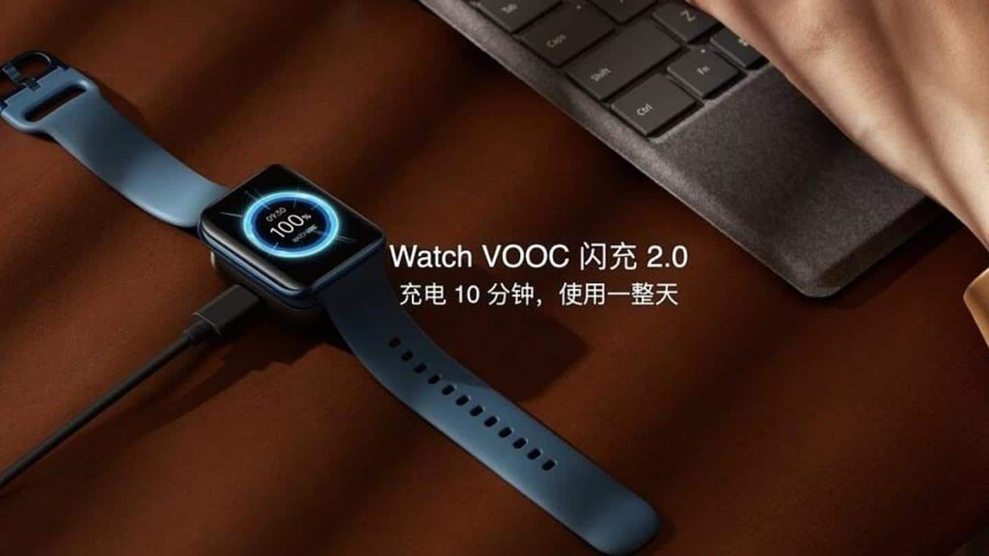 The smartwatch supports VOOC 2.0 fast-charging The smartwatch supports VOOC 2.0 fast-charging