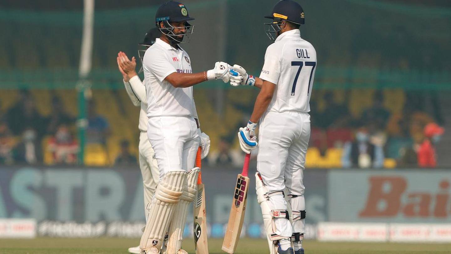 Gill, Pujara rebuild the Indian innings Gill, Pujara rebuild the Indian innings