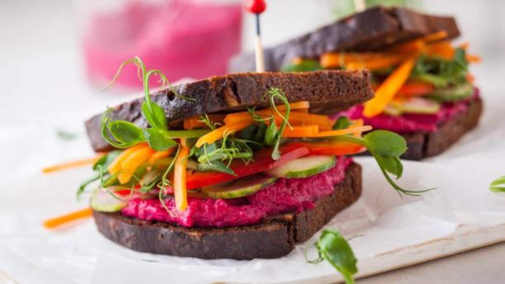 Hummus on rye bread: A wholesome breakfast option