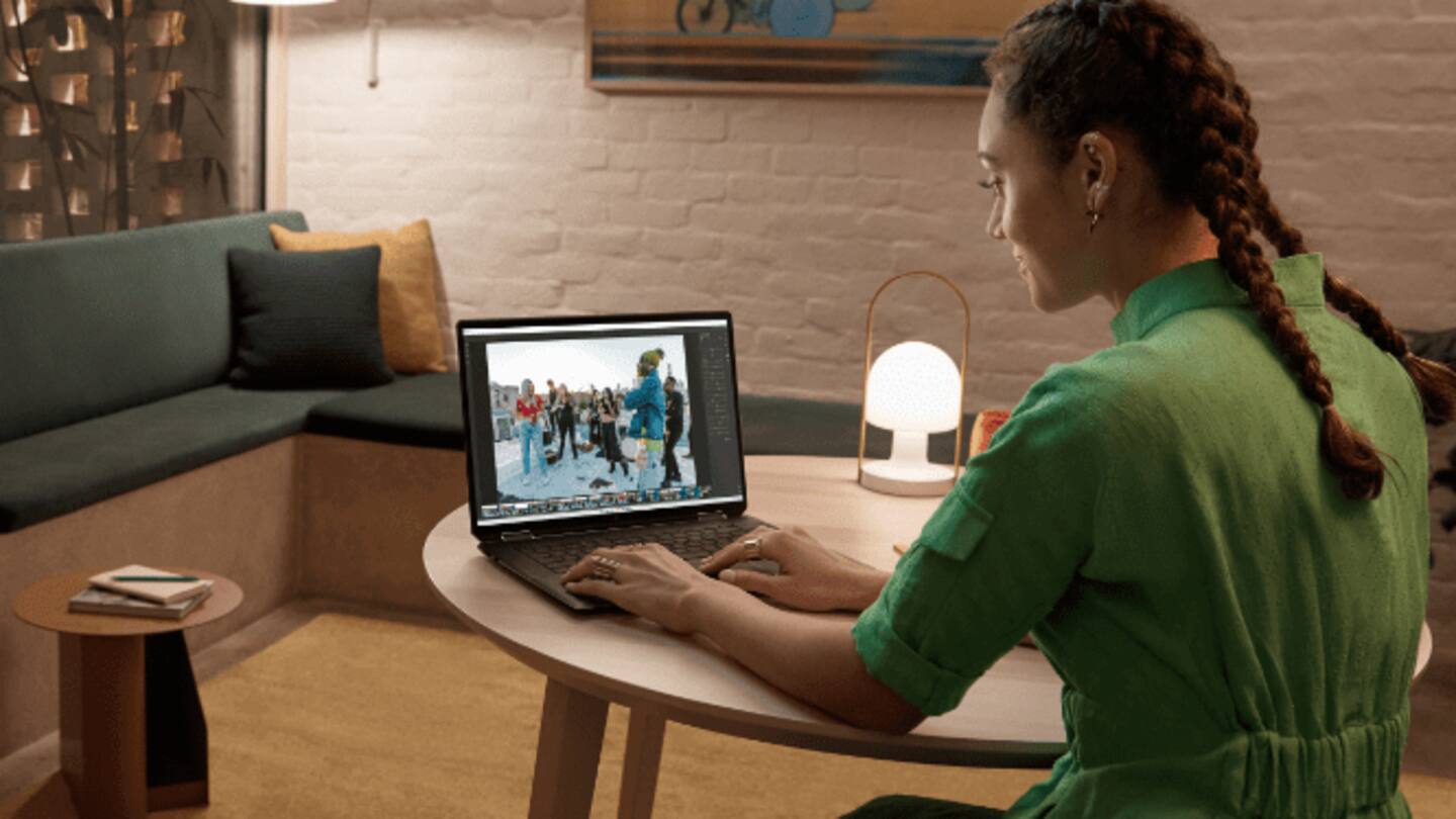 The laptop boasts AI Noise Cancellation and Auto Frame features The laptop boasts AI Noise Cancellation and Auto Frame features