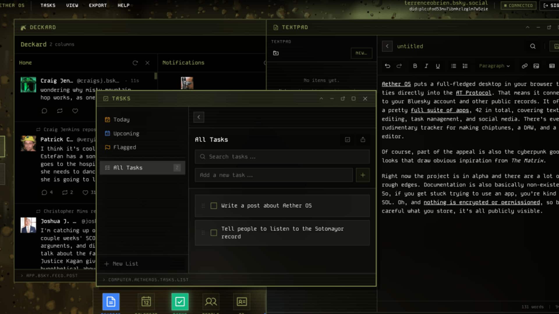 Aether OS offers a complete desktop experience in your browser
