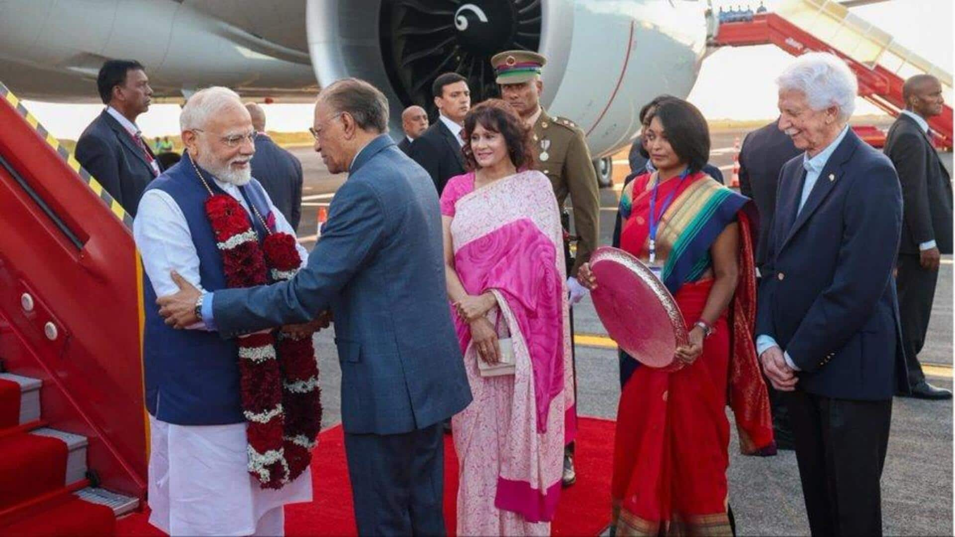 PM Modi arrives in Mauritius for 2-day visit