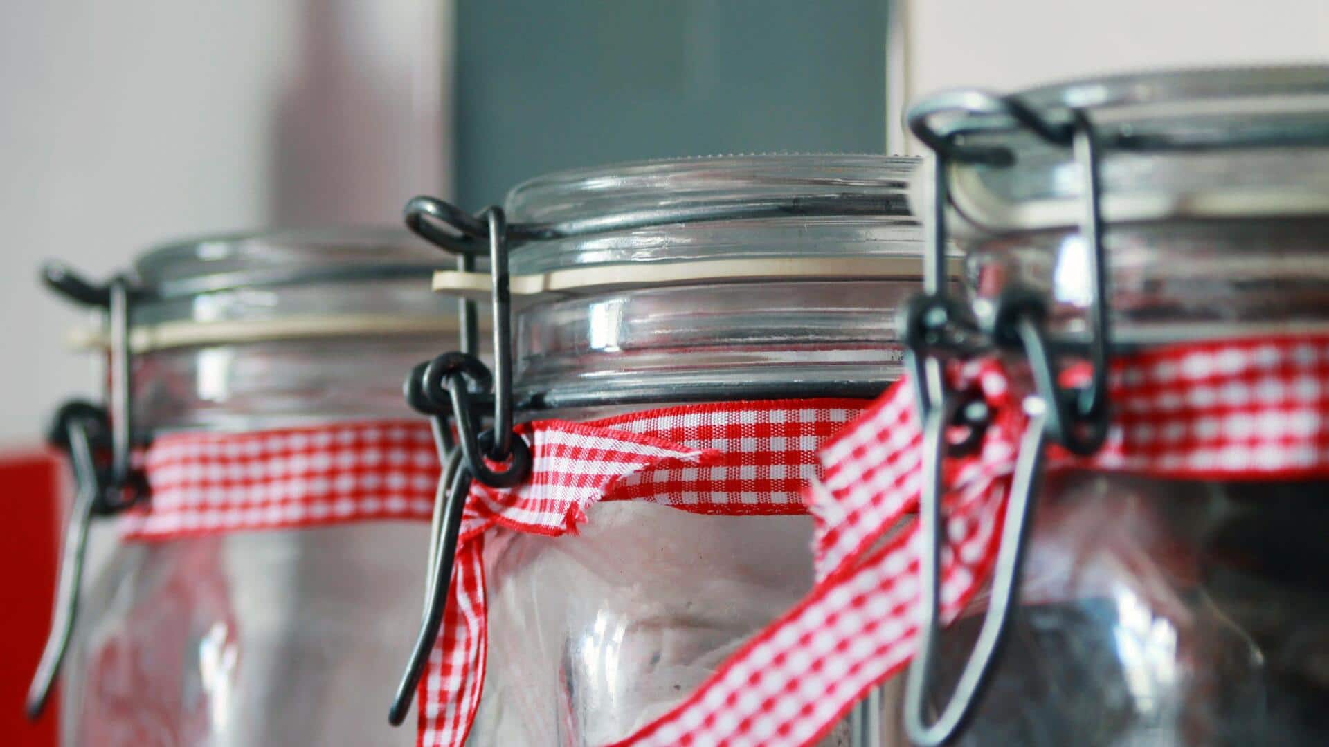 Turn empty glass jars into handy storage solutions