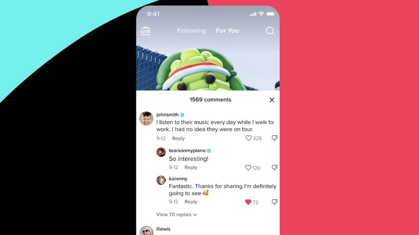 TikTok users can now flag comments with 'dislike' button