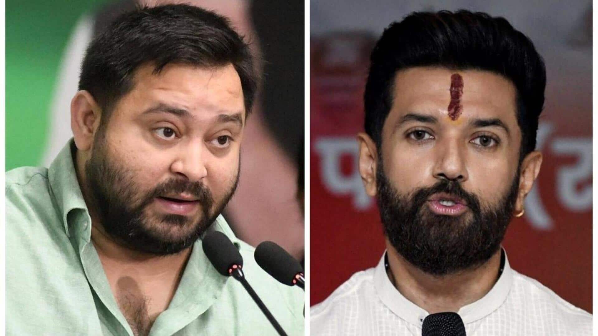 Tejashwi rebuts Chirag's charge of 'no Muslim RJD chief minister' Tejashwi rebuts Chirag's charge of 'no Muslim RJD chief minister'