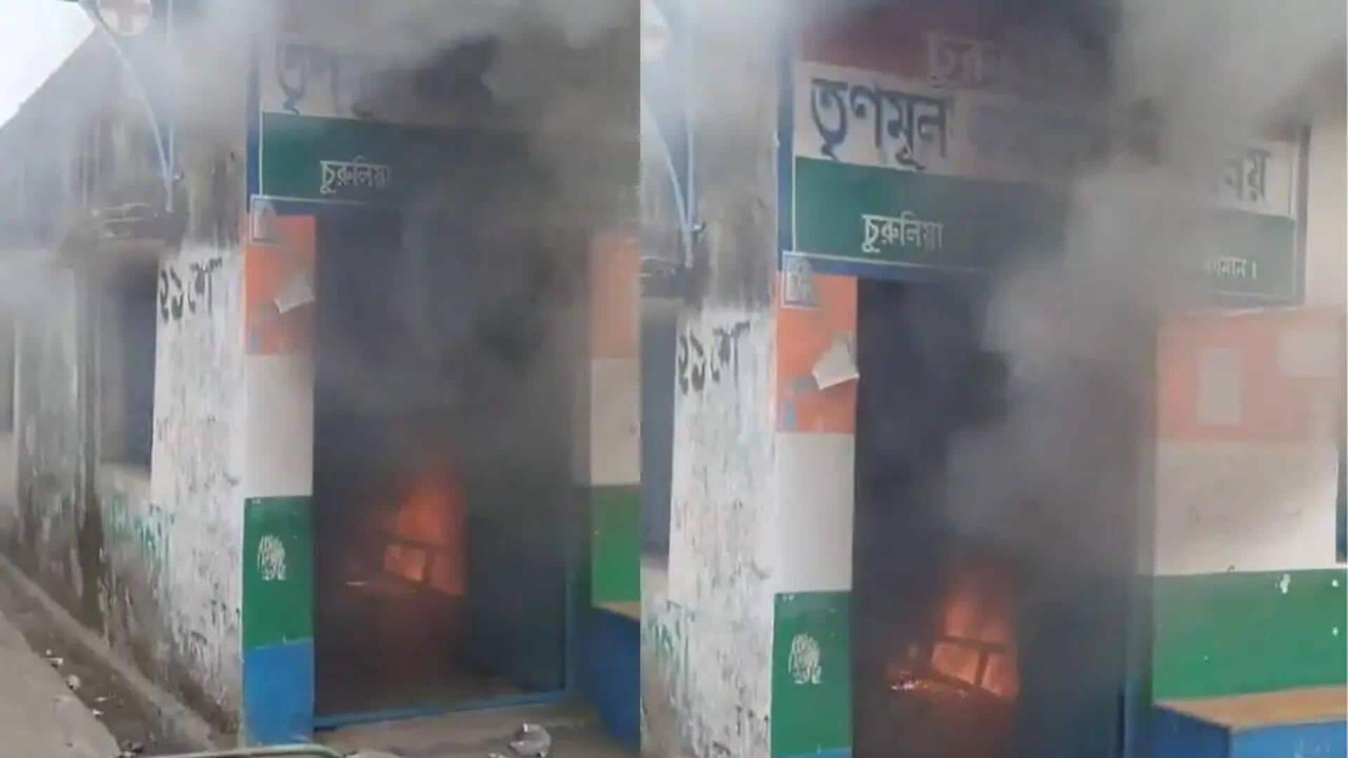 TMC office set on fire in Bengal's Jamuria