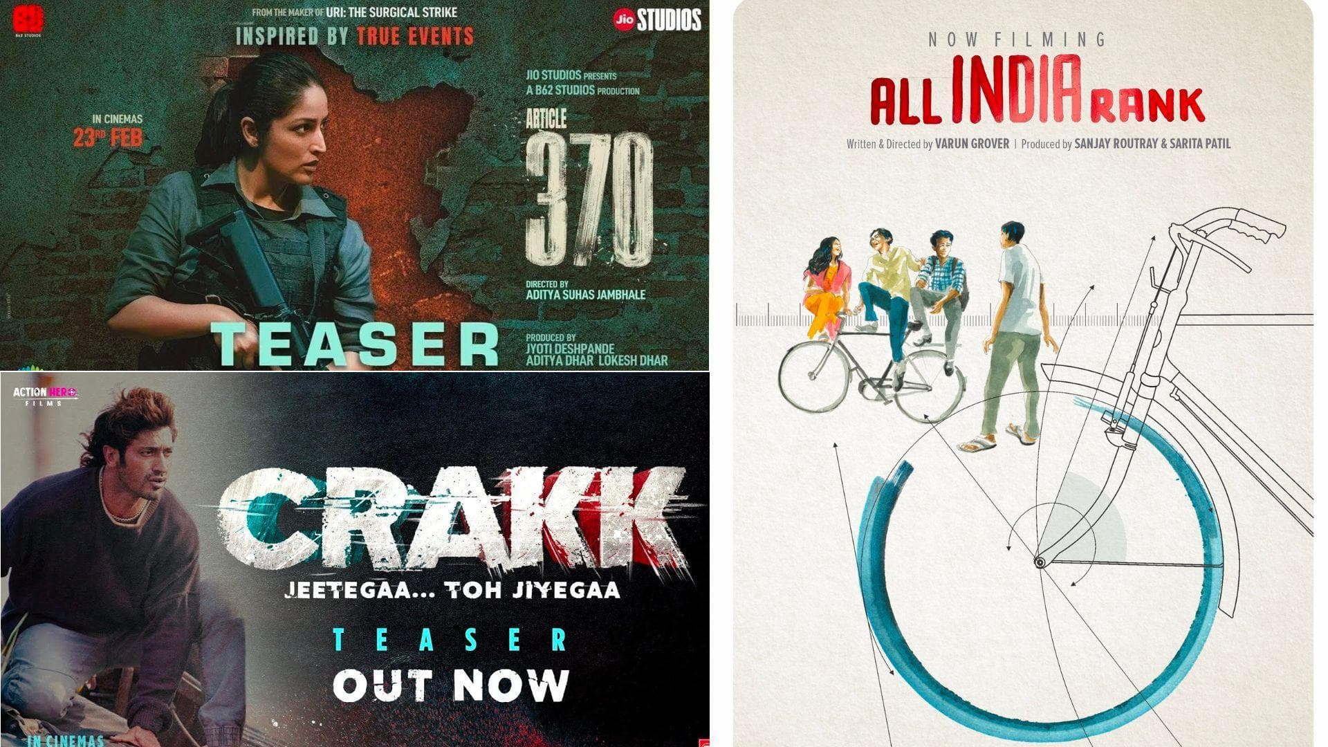 'Article 370,' 'Crakk': New movies releasing in theaters this Friday