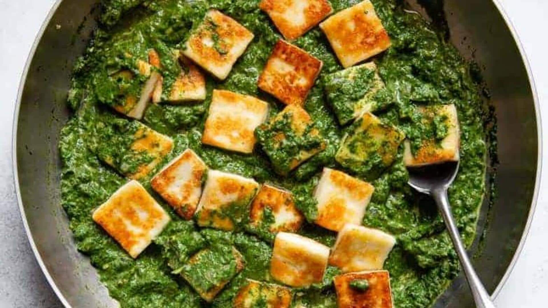 Indian vegan palak tofu recipe for vegans