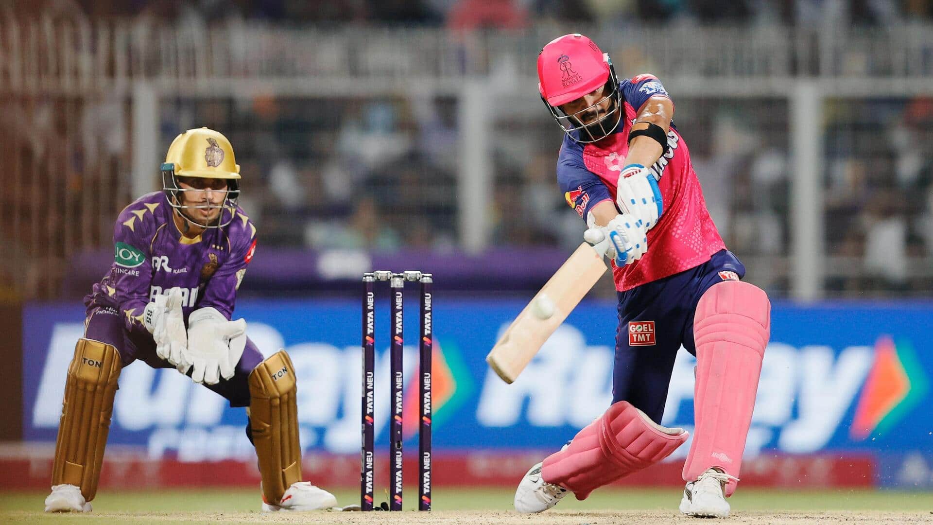 Riyan Parag slams 95 versus KKR, surpasses 1,500 IPL runs Riyan Parag slams 95 versus KKR, surpasses 1,500 IPL runs