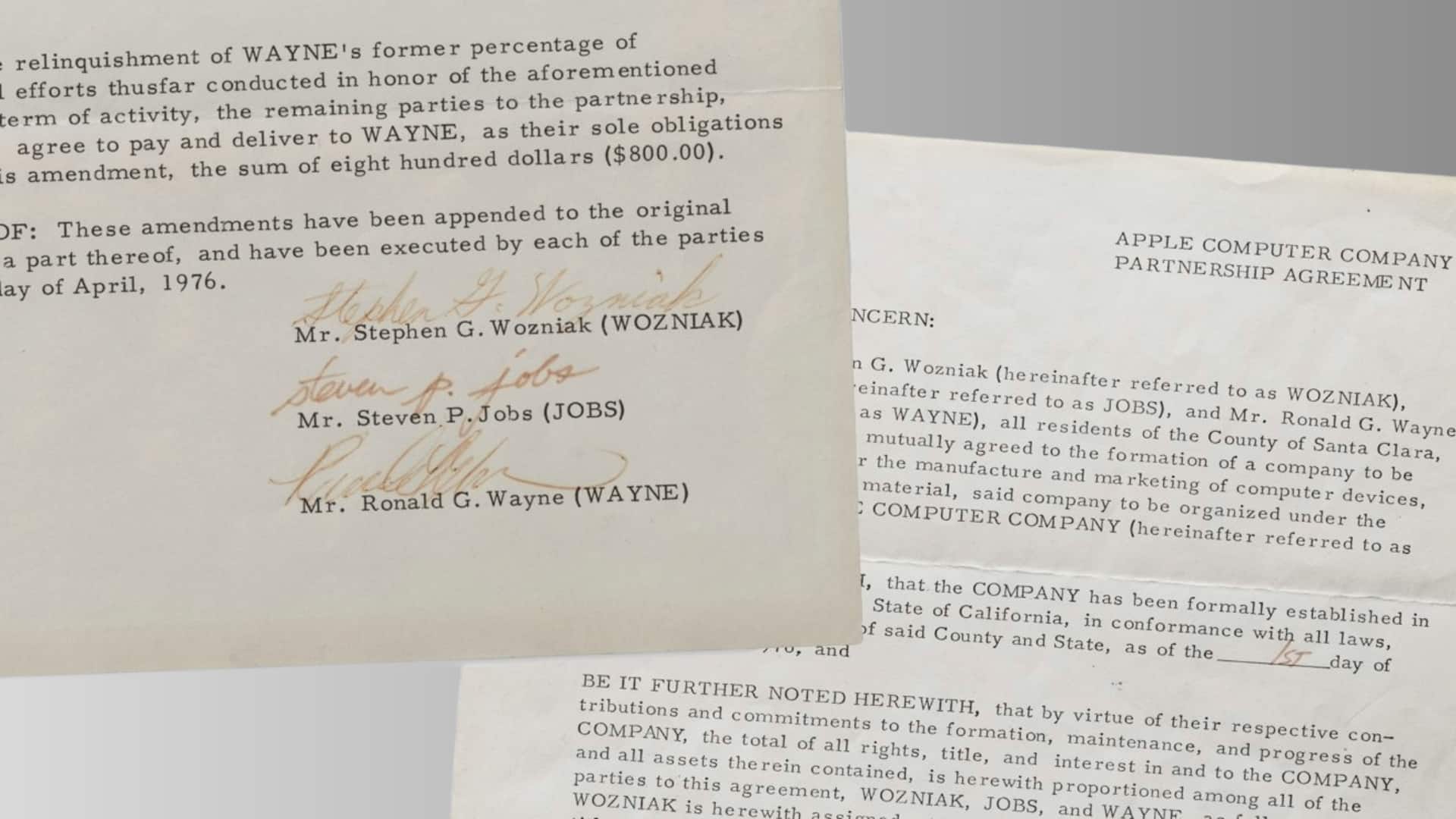 Apple's original founding document, signed by Jobs, heads to auction