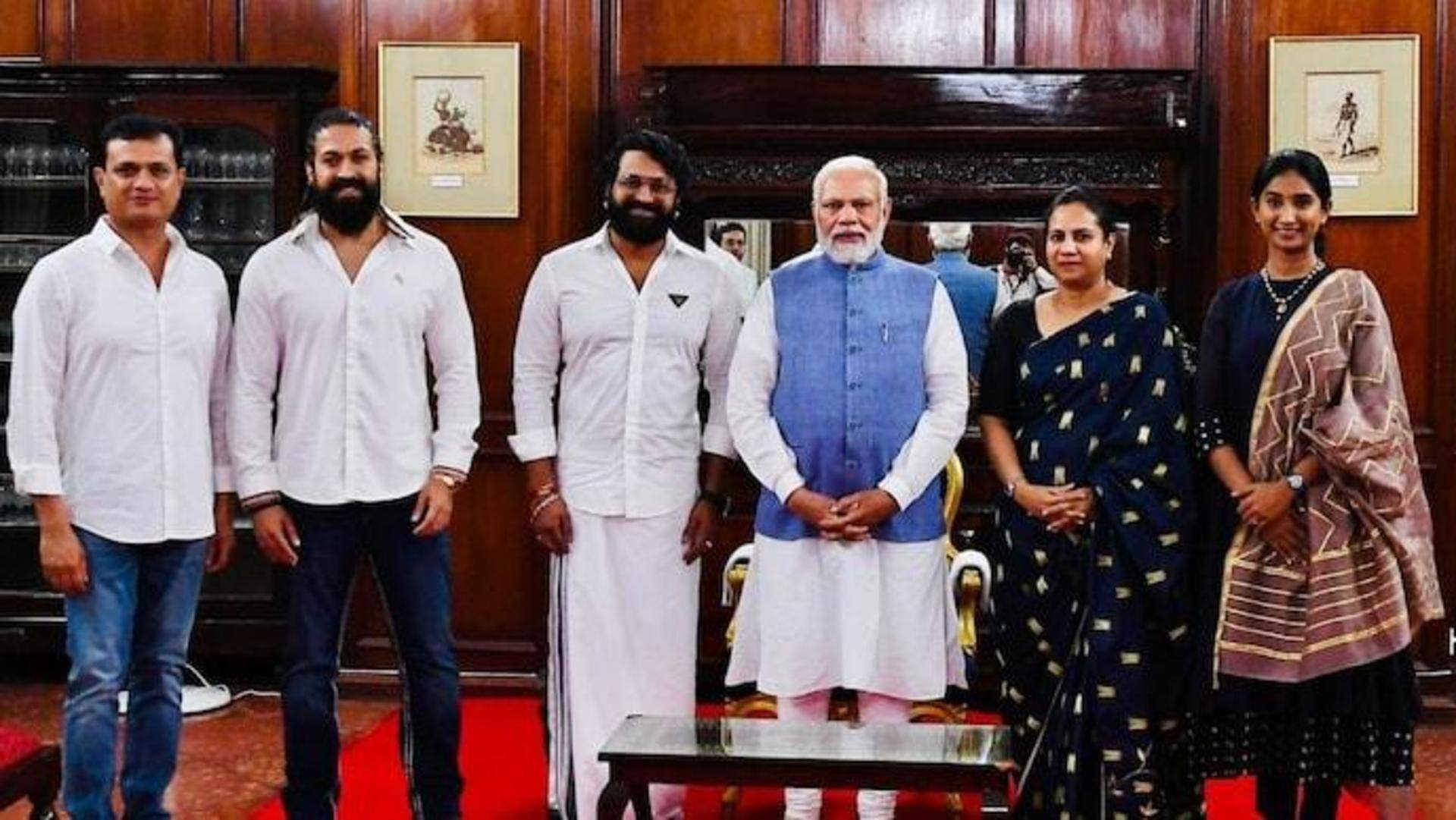 PM Narendra Modi meets Kannada stars Yash, Rishab Shetty