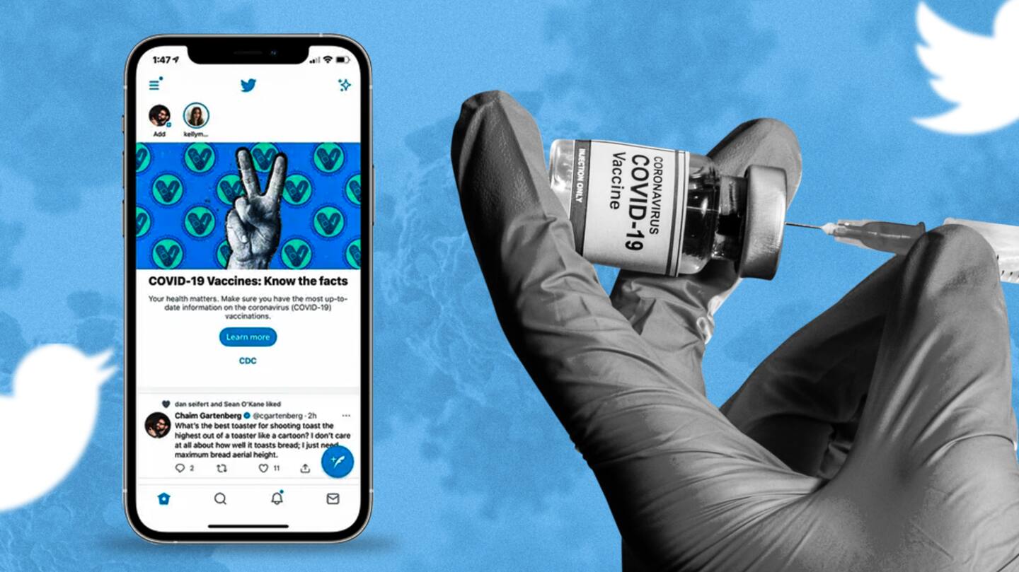 Twitter will help Indian users with location-based vaccine information prompts Twitter will help Indian users with location-based vaccine information prompts