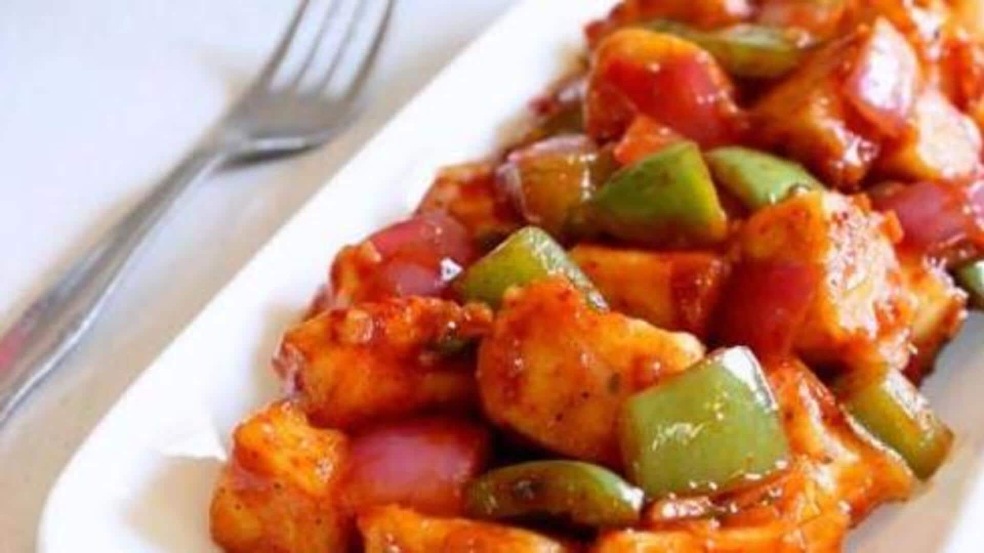 Serve this fusion Indo-Chinese chili paneer at home