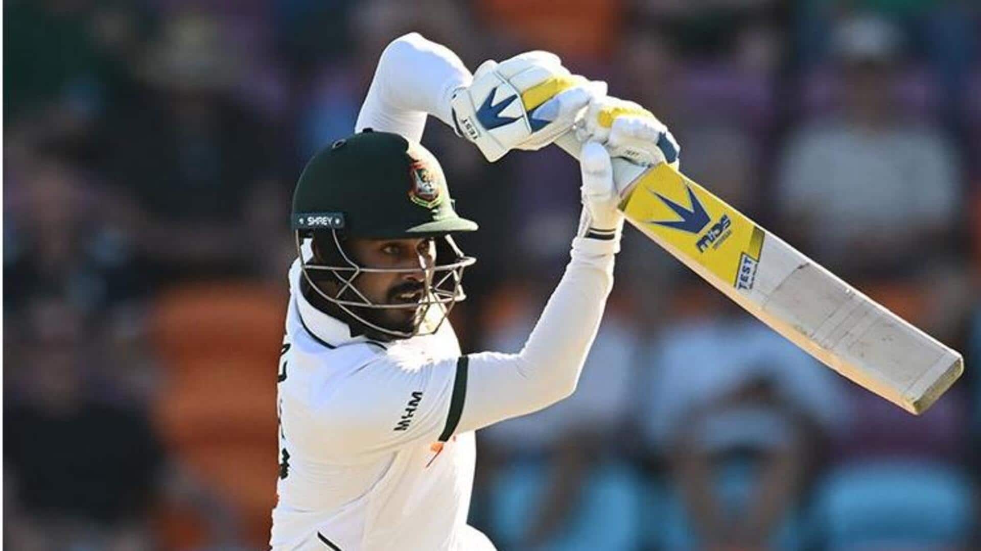 Mehidy Hasan Miraz slams his maiden Test fifty versus Australia