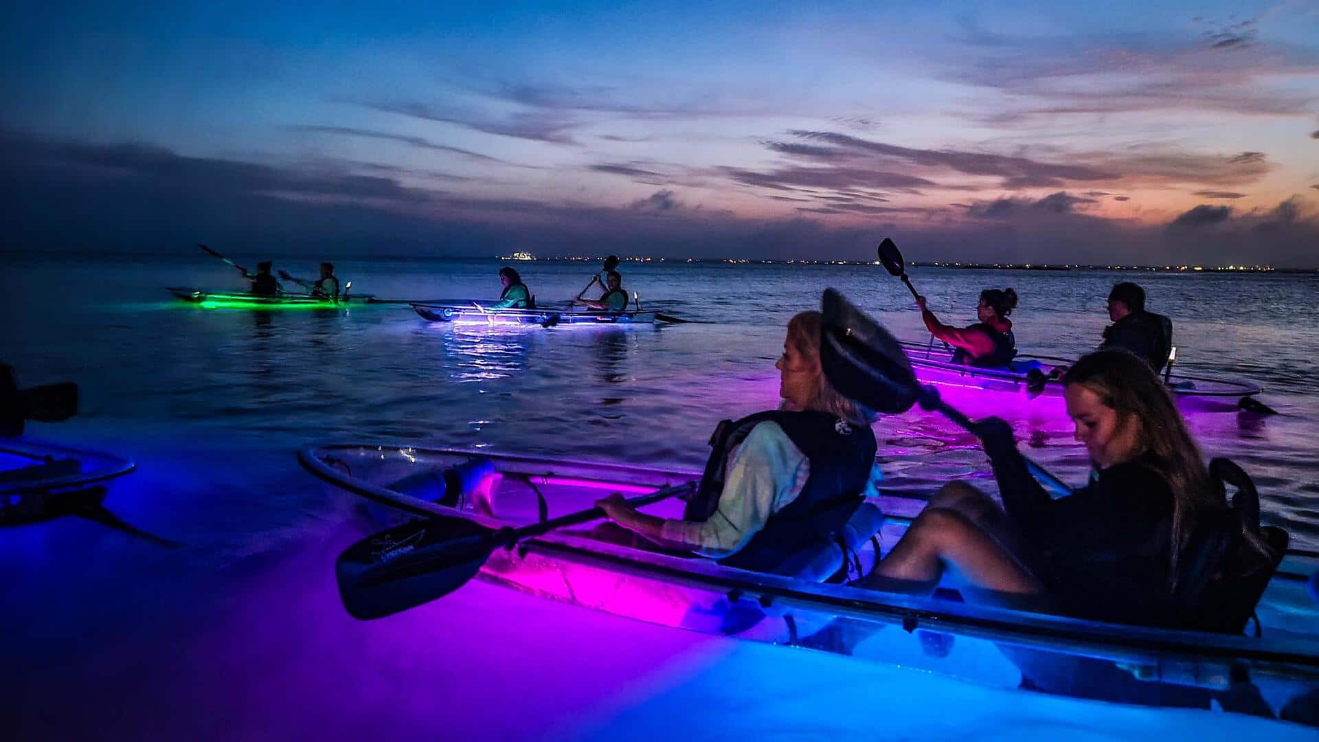 Kayak under the stars in Vieques, Puerto Rico