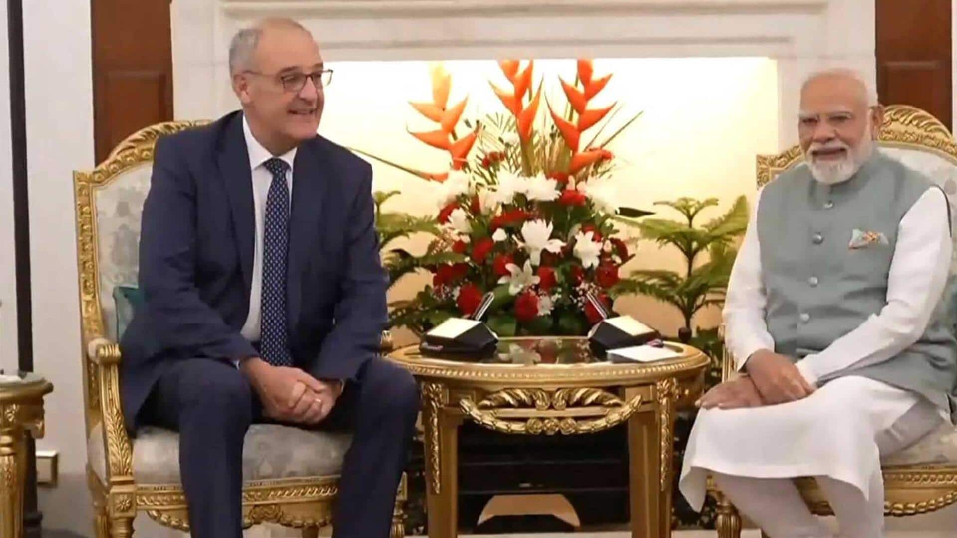 PM Modi meets Swiss President Guy Parmelin in New Delhi