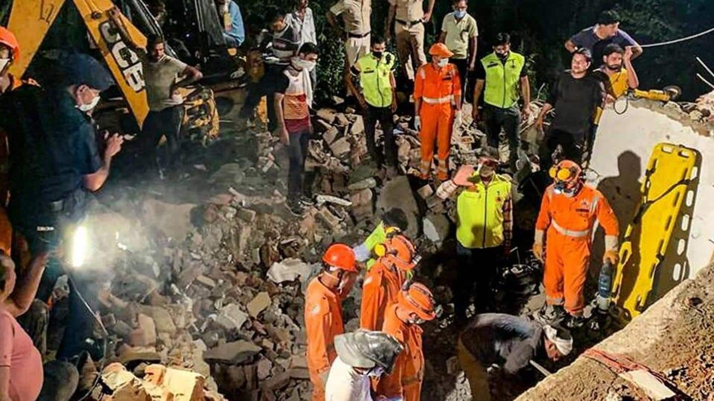 Three dead in building collapse after heavy rains in Gurugram