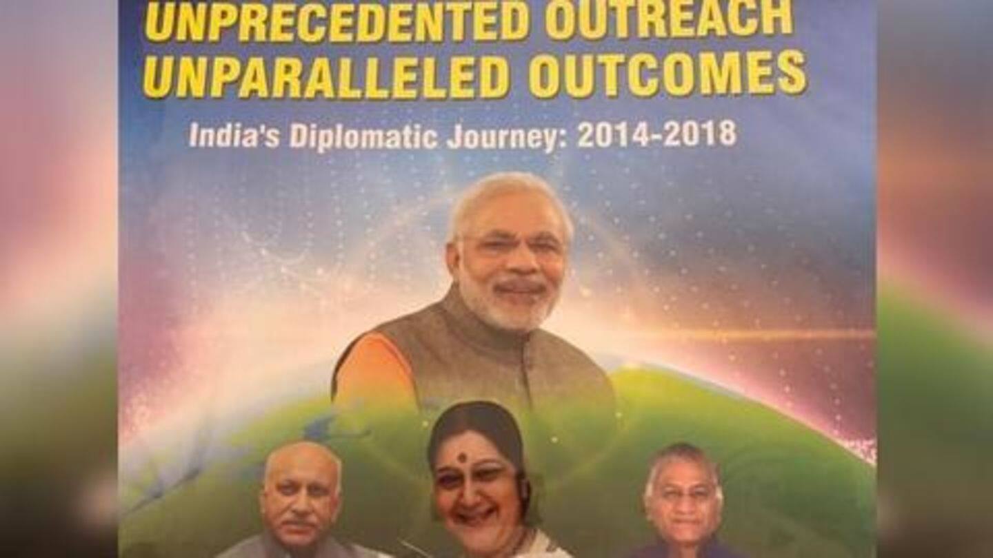 Meanwhile, a booklet with Akbar's photo has triggered a controversy Meanwhile, a booklet with Akbar's photo has triggered a controversy