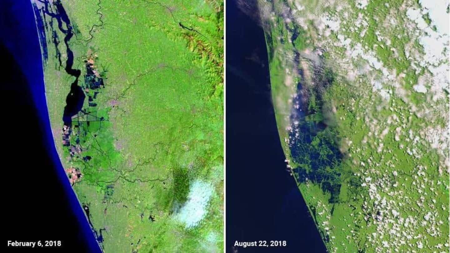 Kerala floods: NASA's before-and-after images reveal scale of devastation
