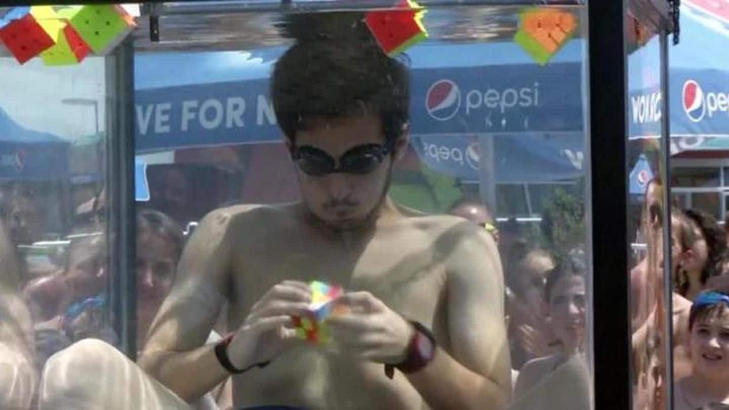 Record: 18-year-old solves six Rubik's Cubes underwater in one breath