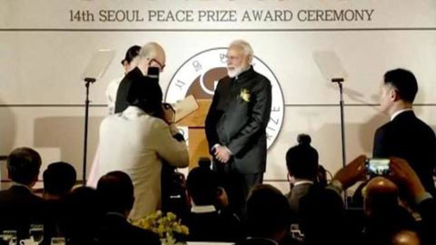 PM Modi awarded Seoul Peace Prize; speaks out against terrorism