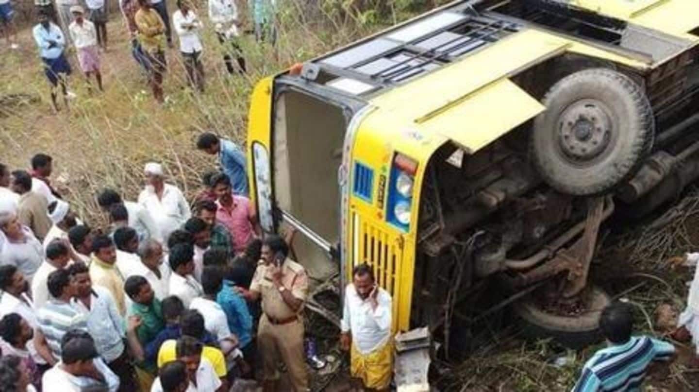 Andhra Pradesh: School bus falls into culvert; six children critical