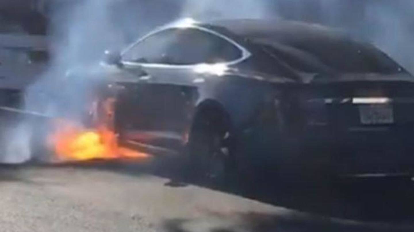 British TV director's Tesla car bursts into flames in LA