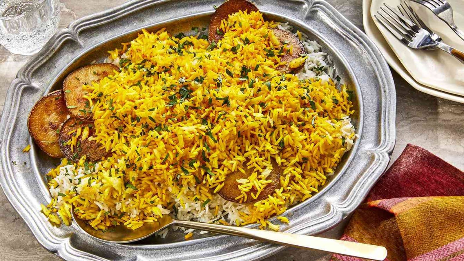 Nasi Saffron Dan Rebusan Sayuran Ala Persia: Resep Lengkap