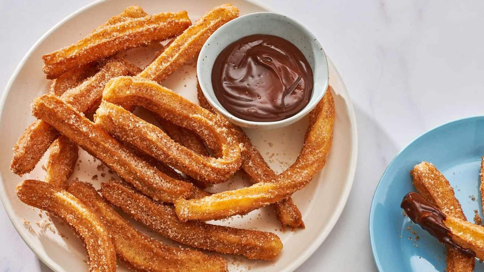 Churros vegetarian ala Meksiko dengan saus cokelat