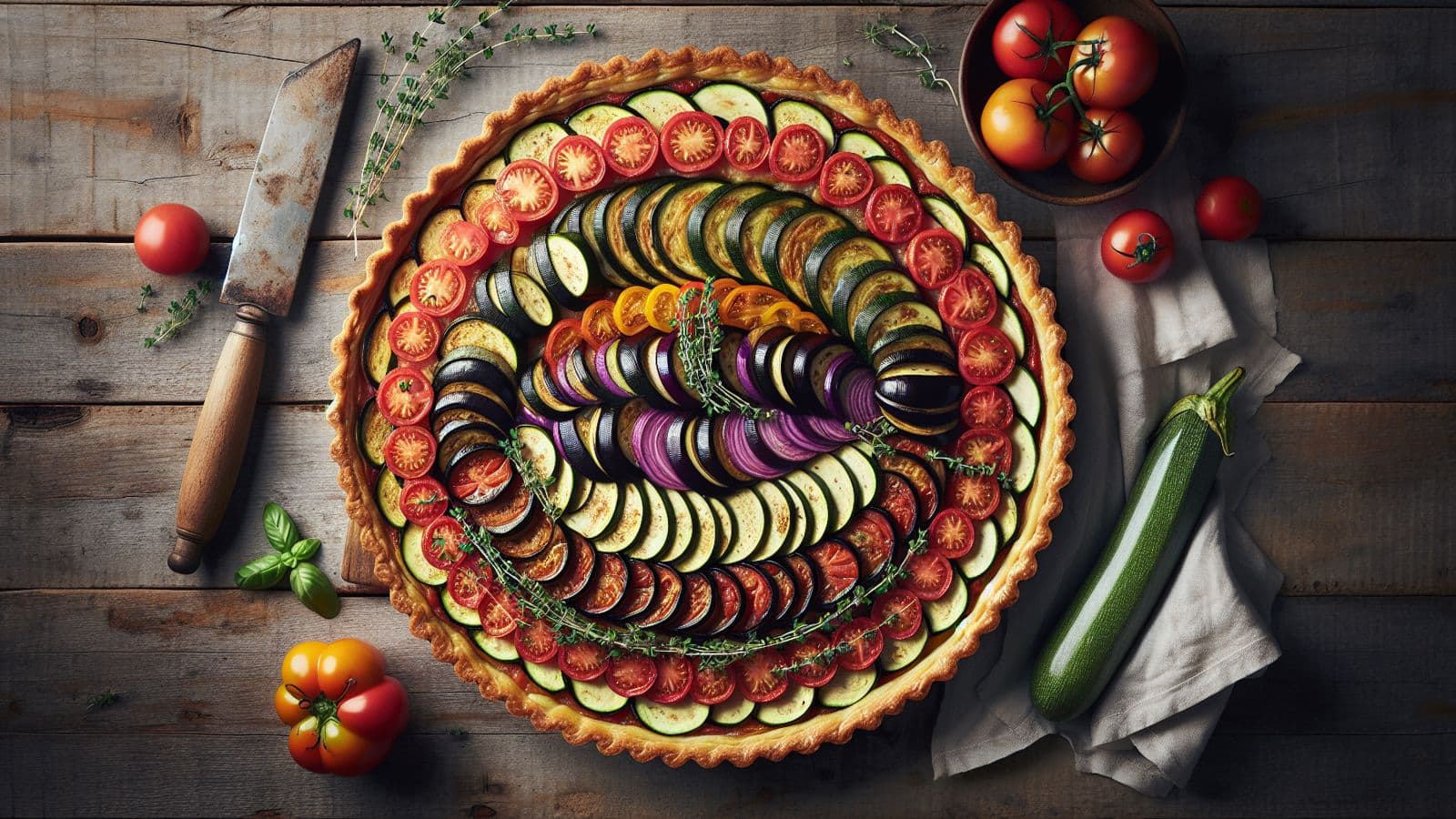 Panduan membuat tart ratatouille Prancis tanpa telur