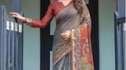 Elegansi kontras dengan sari Kalamkari untuk musim gugur